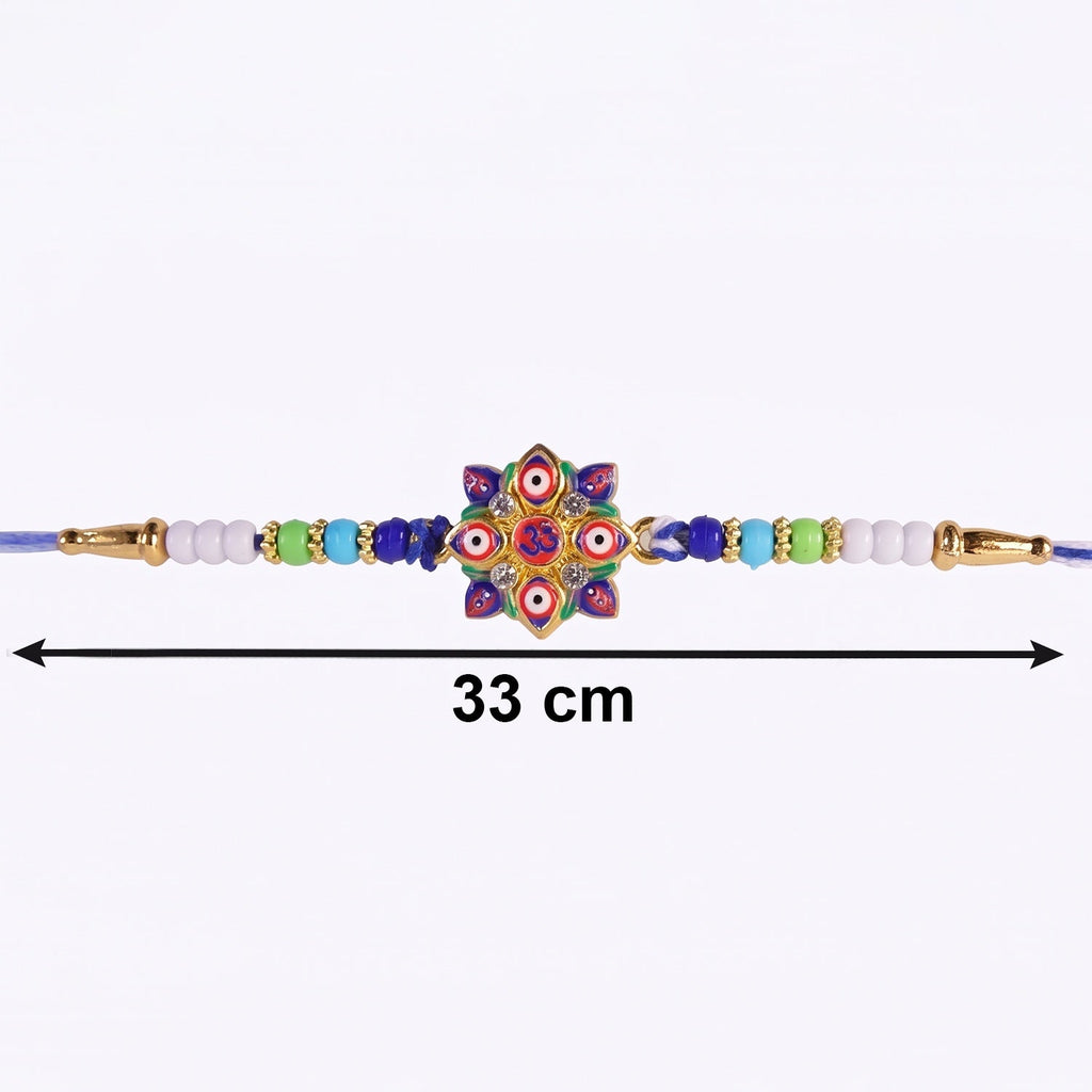 ALVENZA Evil Eye OM Star Rakhi – Symbols of Protection & Tradition