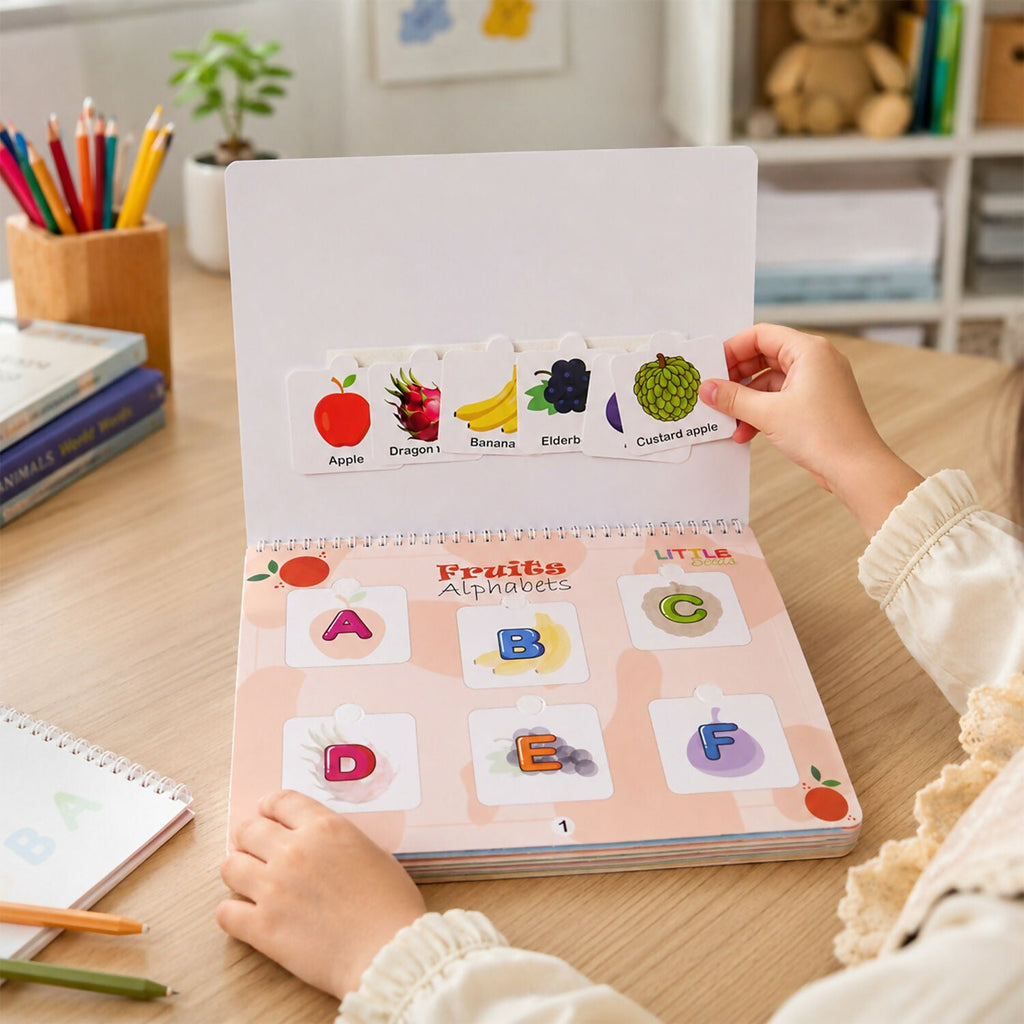 ALVENZA Velcro Kids Book – Fun Learning with Fruits for Ages 2-4