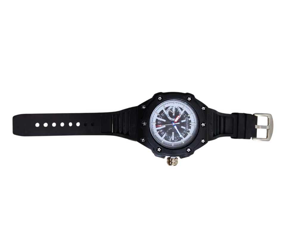 Men's Black Dial Analog Watch – Stylish & Durable Silicone Strap