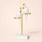 ALVENZA Love Birds Decorative Showpiece – Elegant White & Gold Décor