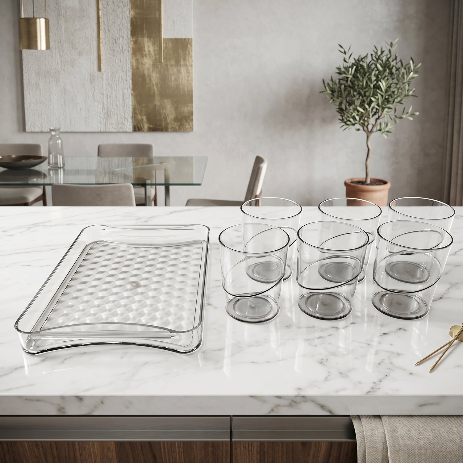Glass Serving Set Elegant & Multipurpose for Home Use - Detail View 7