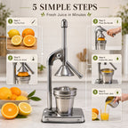 Citrus Juicer Heavy Duty Manual Press for Maximum Extraction - Front View