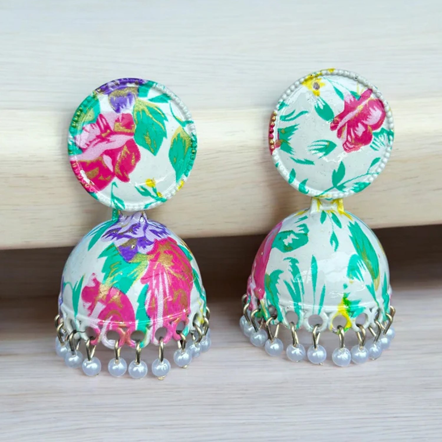 Jhumka Earrings Traditional Indian Dangle Design | Glimmerly - Detail View 6