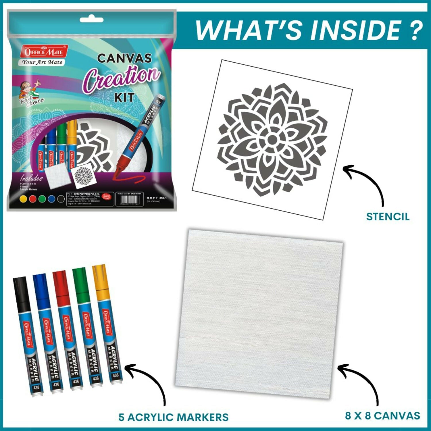 ALVENZA DIY Canvas Creation Kit – Fun & Creative Art for Kids
