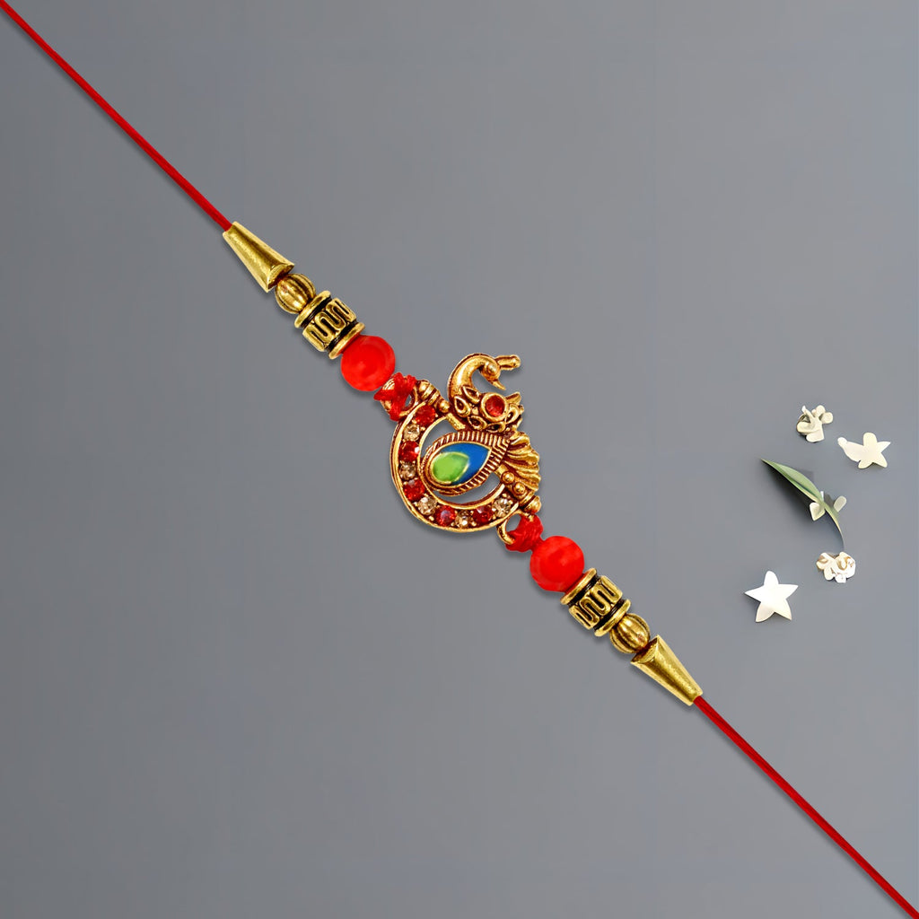 ALVENZA Stone Studded Rakhi – Elegant Raksha Bandhan Gift for Brother