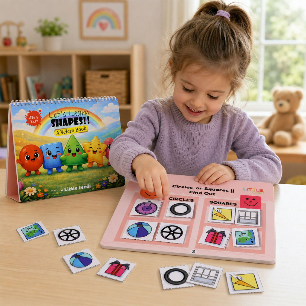 ALVENZA Shape Learning Book for Kids – Fun Velcro Activity for Toddlers