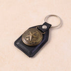 ALVENZA Leather Finish Metal Star Emblem Keychain – Durable & Stylish