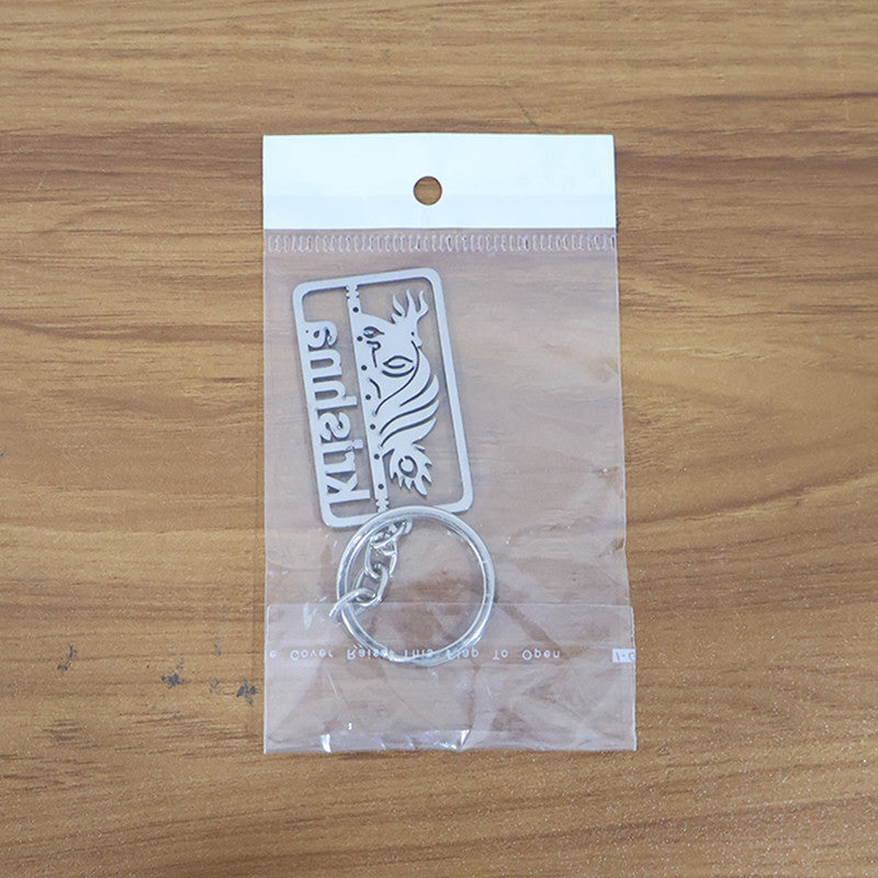 ALVENZA Krishna Cutout Metal Keychain – Durable Rectangular Design