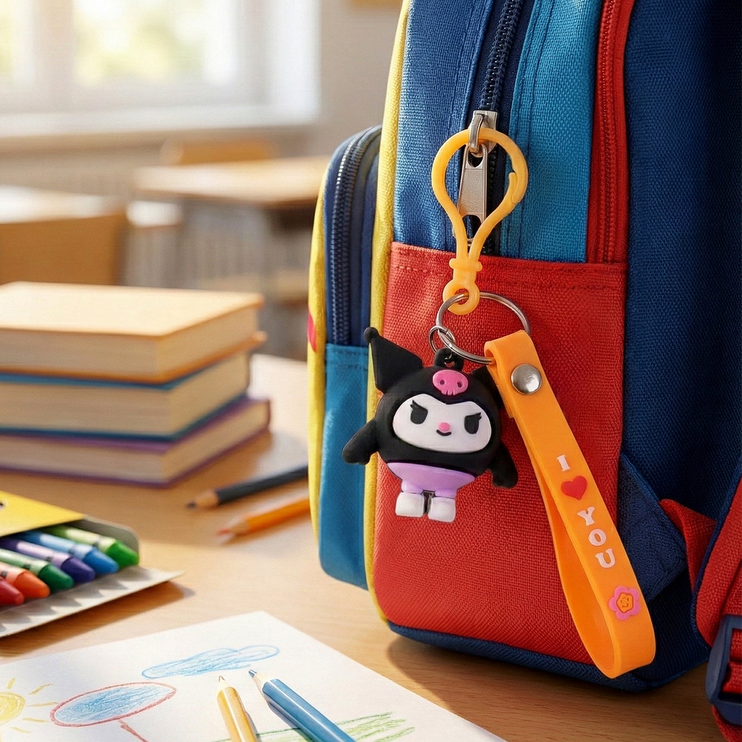 ALVENZA Cartoon Character Bag Charm Keychain – Cute Clip-On Accessory
