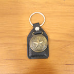 ALVENZA Leather Finish Metal Star Emblem Keychain – Durable & Stylish