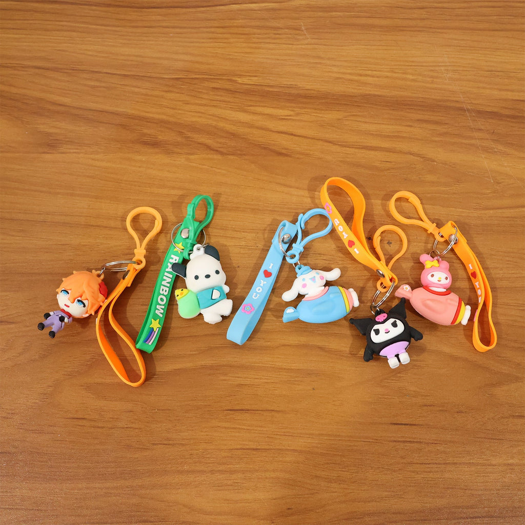 ALVENZA Cartoon Character Bag Charm Keychain – Cute Clip-On Accessory