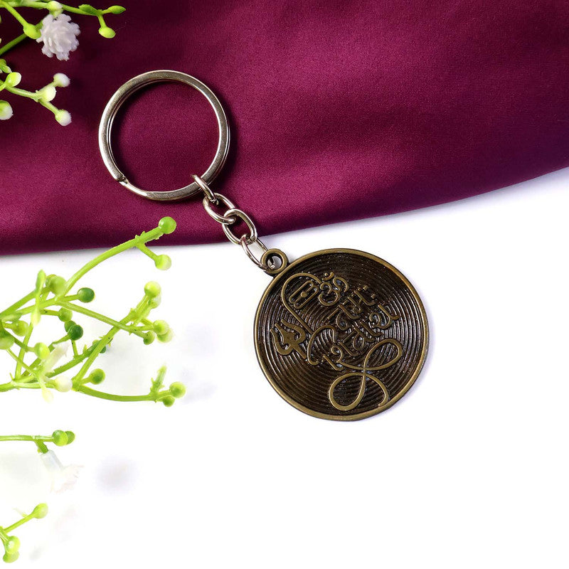 ALVENZA Nandi Bull Keychain – Antique Shivling & Om Engraved Spiritual Ring