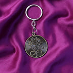 ALVENZA Nandi Bull Keychain – Antique Shivling & Om Engraved Spiritual Ring