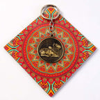ALVENZA Nandi Bull Keychain – Antique Shivling & Om Engraved Spiritual Ring
