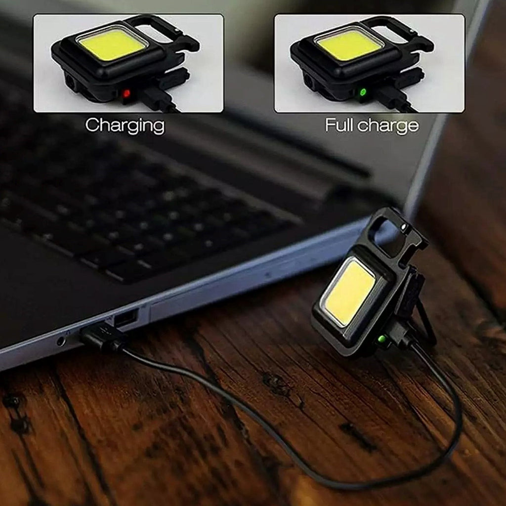 ALVENZA Rechargeable Keychain Flashlight – 4 Light Modes, Magnetic Base, COB light, | Vastate