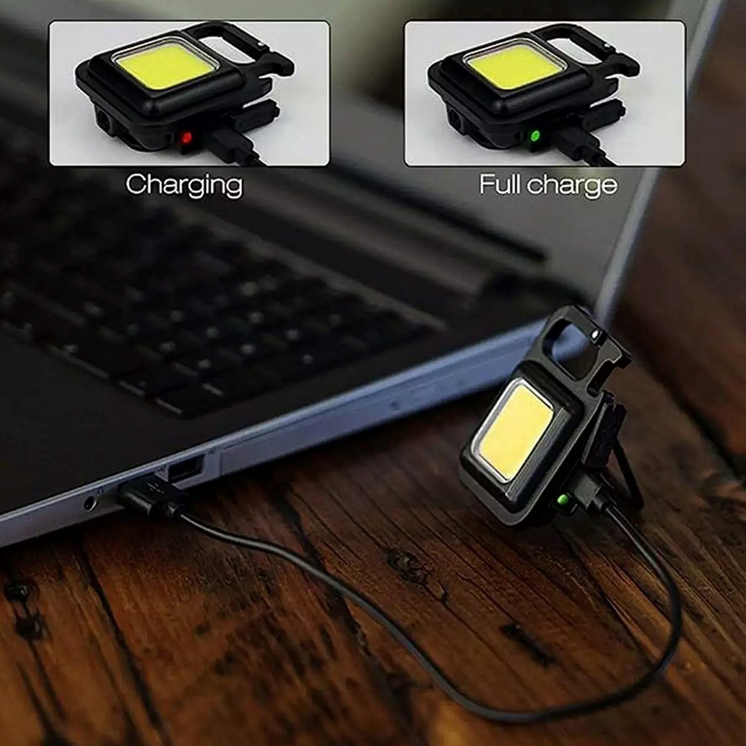 ALVENZA Rechargeable Keychain Flashlight – 4 Light Modes, Magnetic Base, COB light, | Vastate