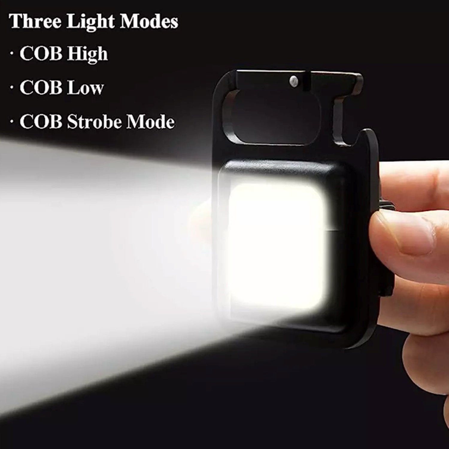 ALVENZA Rechargeable Keychain Flashlight – 4 Light Modes, Magnetic Base, COB light, | Vastate