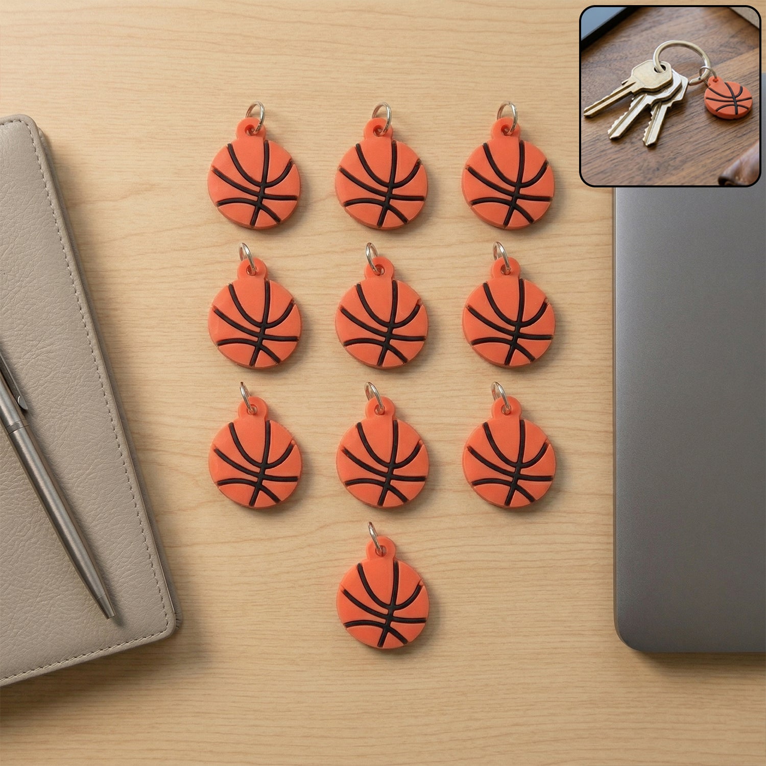 ALVENZA Basketball Keychain Set – Sporty and Stylish Accessories for Keys and Bags