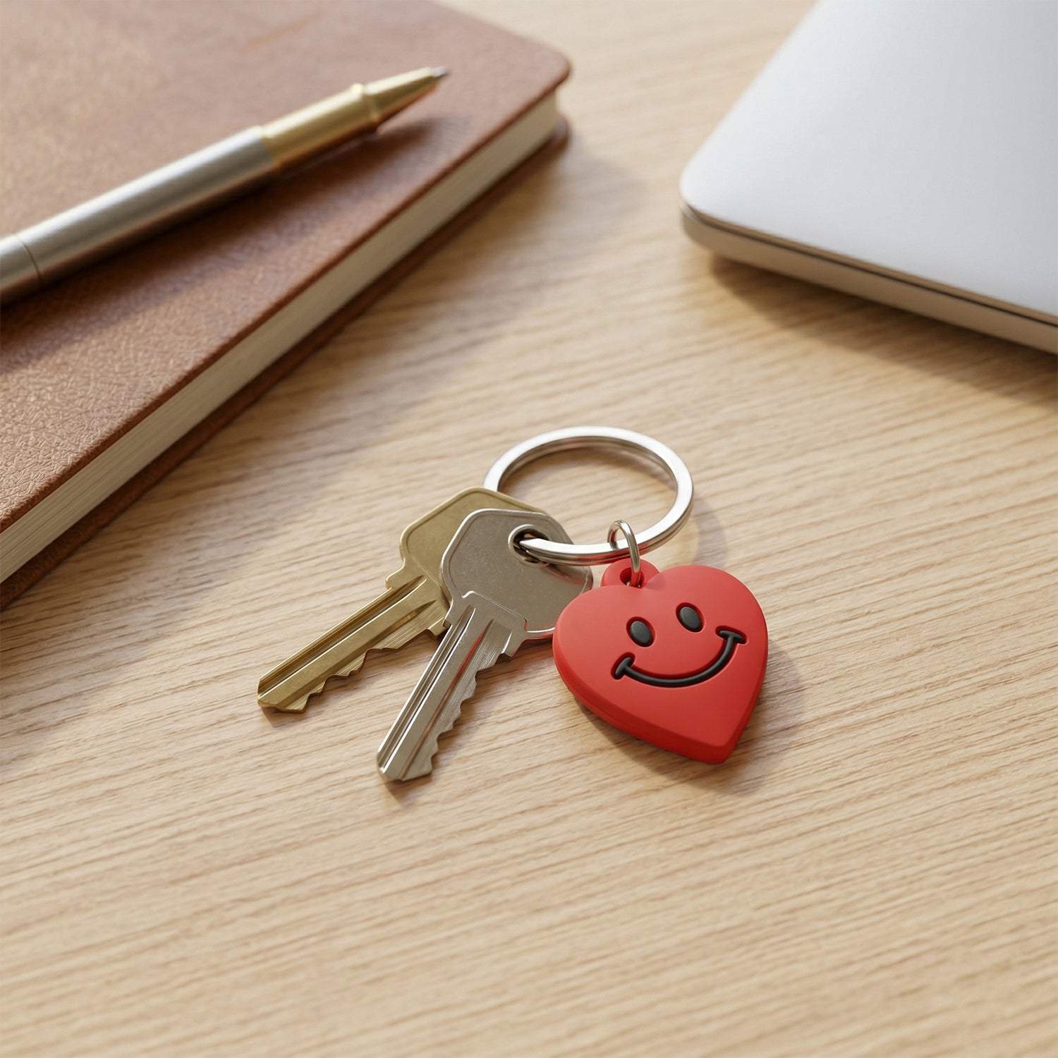 ALVENZA Heart-Shaped Smile Keychains – Vibrant & Durable Accessory Set