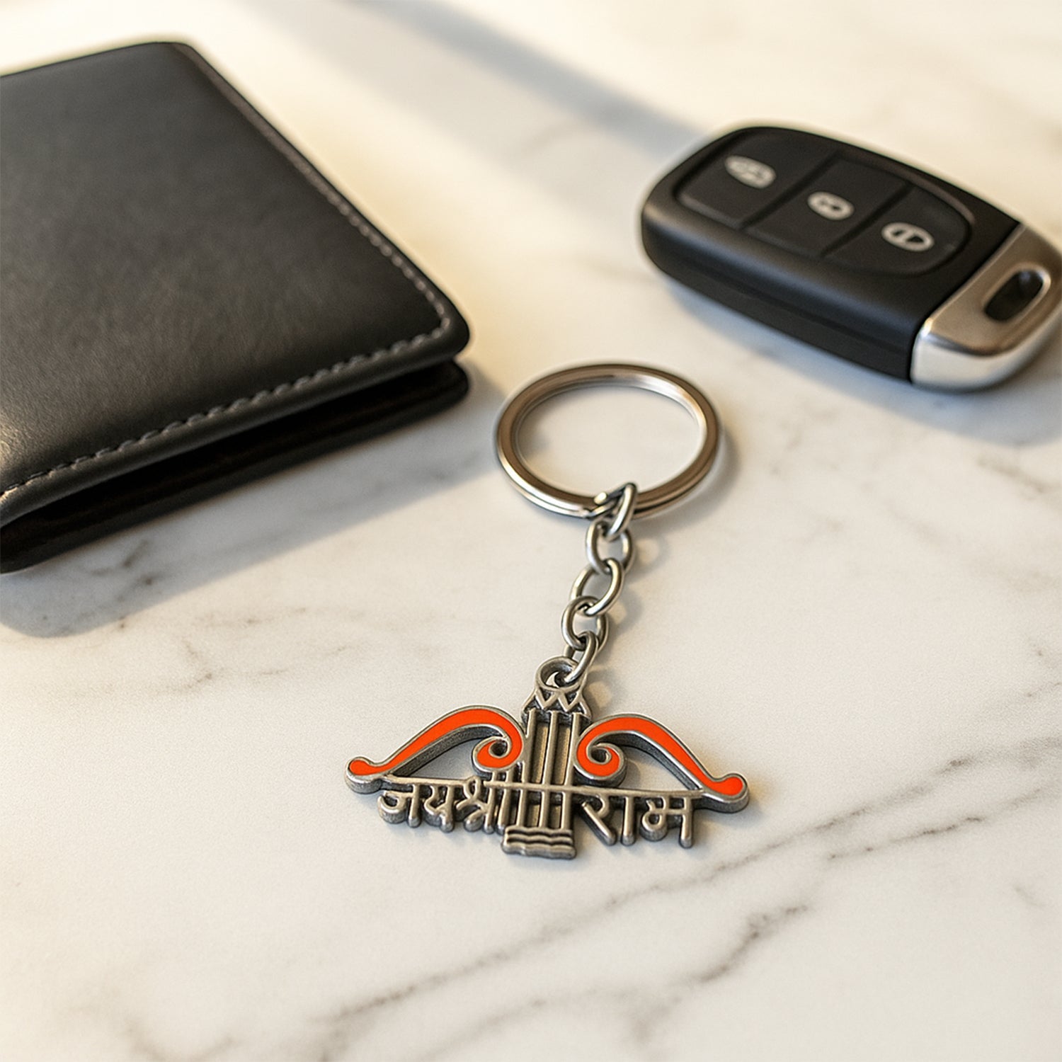 ALVENZA Krishna Theme Keychain Set – Durable Spiritual Metal Keychains