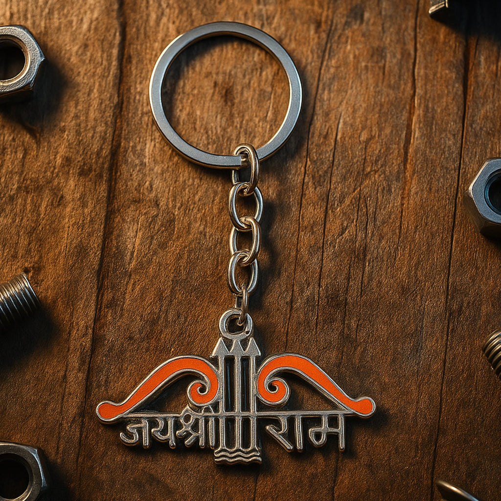 ALVENZA Krishna Theme Keychain Set – Durable Spiritual Metal Keychains