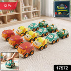 ALVENZA Toddler Toy Cars Set – 12-Piece Colorful Pull Back Vehicles