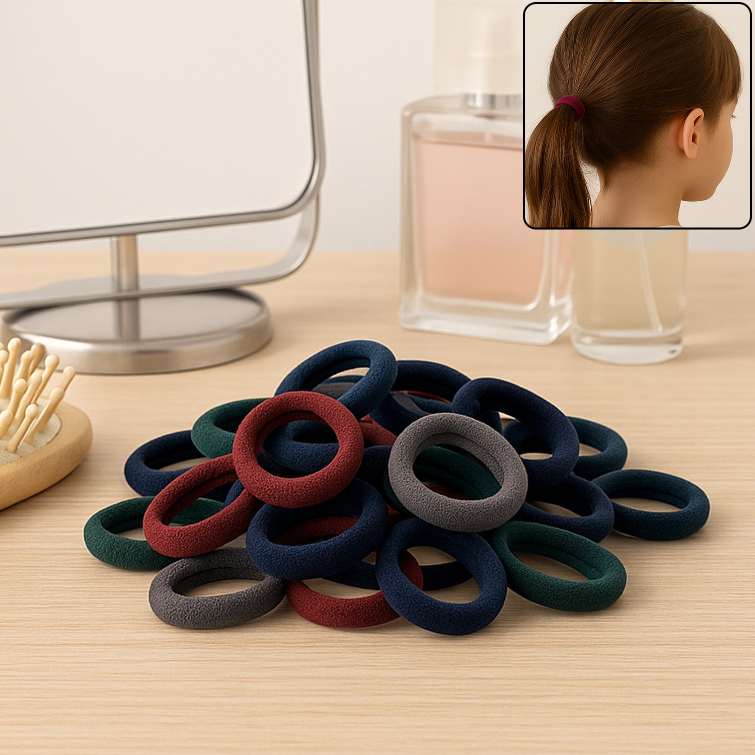Small Hairbands Multicolour Rubber Bands (Pack of 100) | Calm & Curl