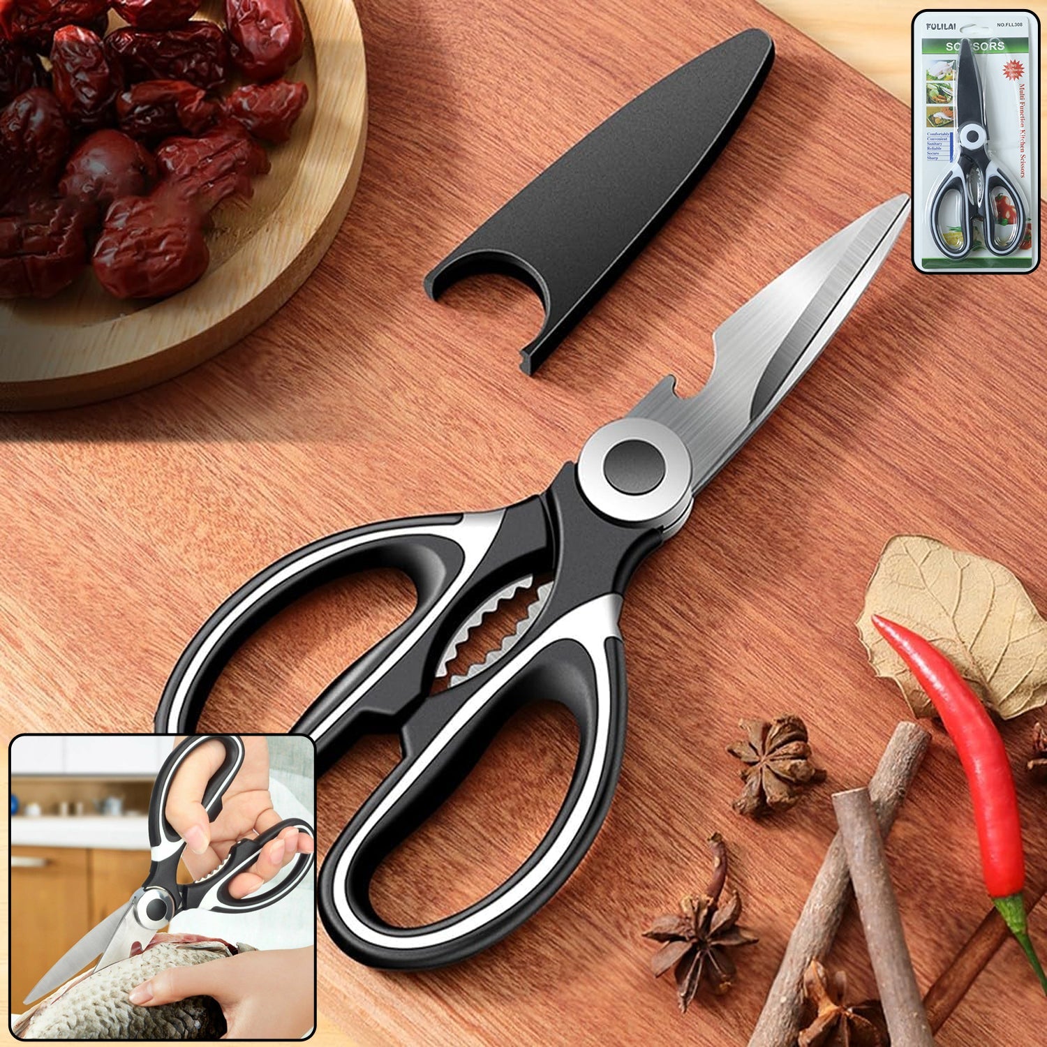 Multi-Function Kitchen Scissor 6-in-1 Stainless Steel |