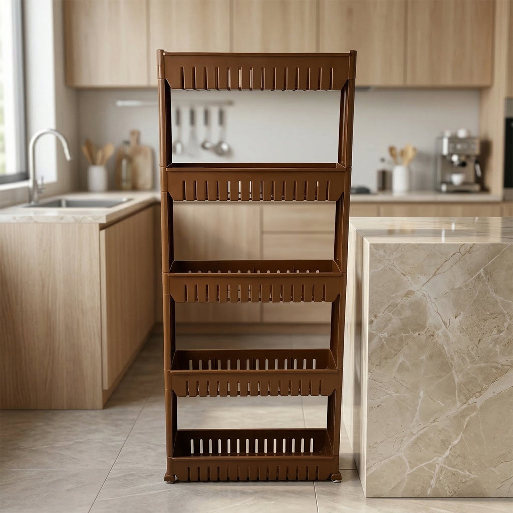 ALVENZA Kitchen Storage Rack – Space-Saving Multi-Tier Organizer with Wheels