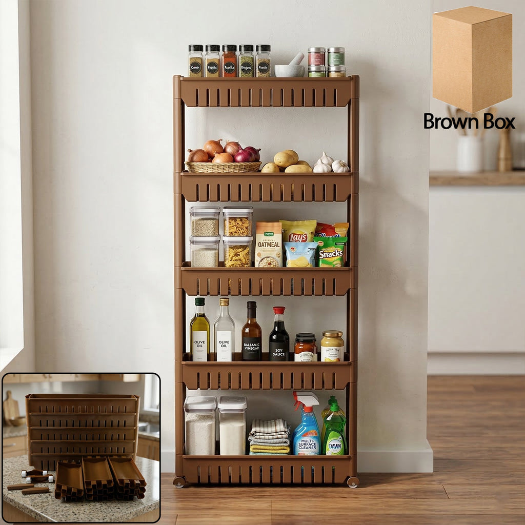 ALVENZA Kitchen Storage Rack – Space-Saving Multi-Tier Organizer with Wheels