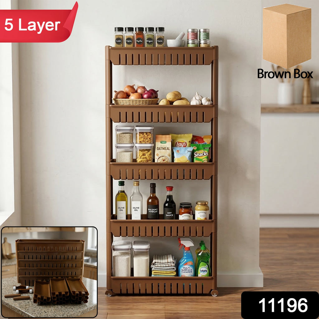 ALVENZA Kitchen Storage Rack – Space-Saving Multi-Tier Organizer with Wheels