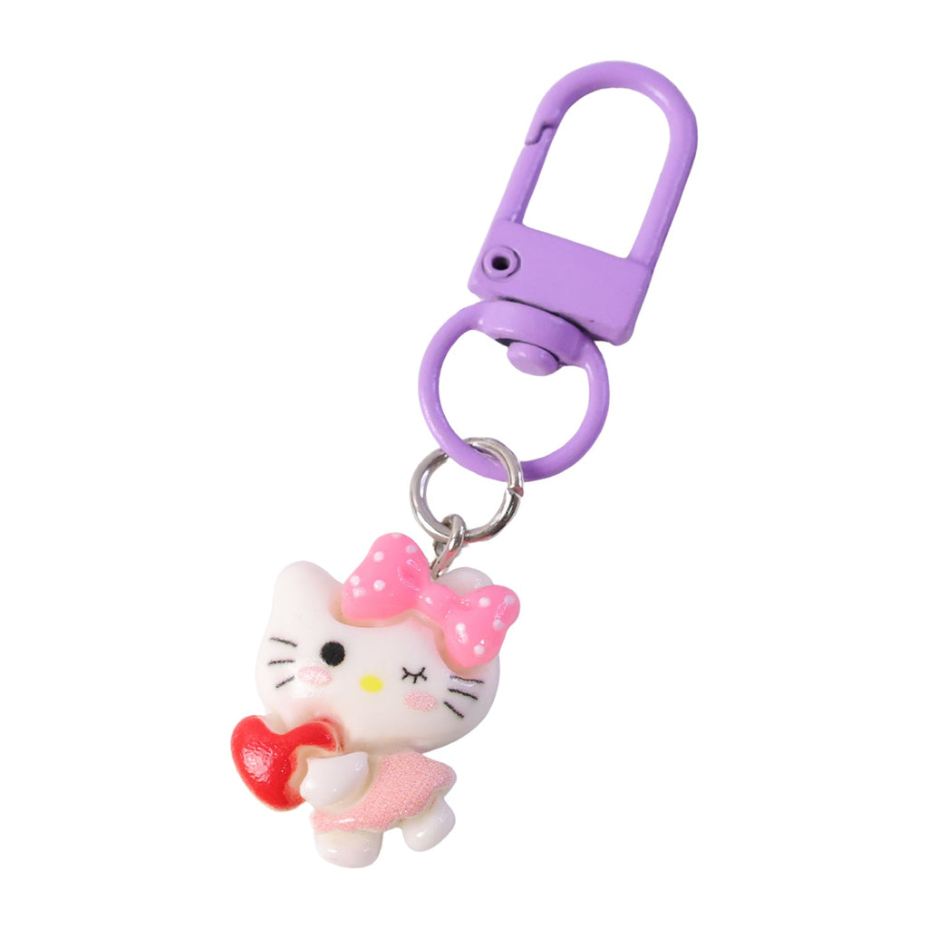ALVENZA Cartoon Keychain with Heart and Bow – Cute Bag Charm for Girls