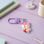 ALVENZA Cartoon Keychain with Heart and Bow – Cute Bag Charm for Girls
