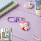 ALVENZA Cartoon Keychain with Heart and Bow – Cute Bag Charm for Girls