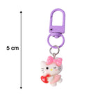 ALVENZA Cartoon Keychain with Heart and Bow – Cute Bag Charm for Girls