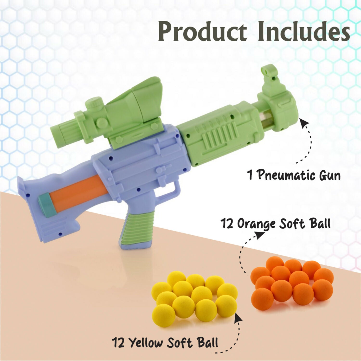 ALVENZA Space Explorer Pneumatic Gun – Safe Soft Foam Ball Shooter