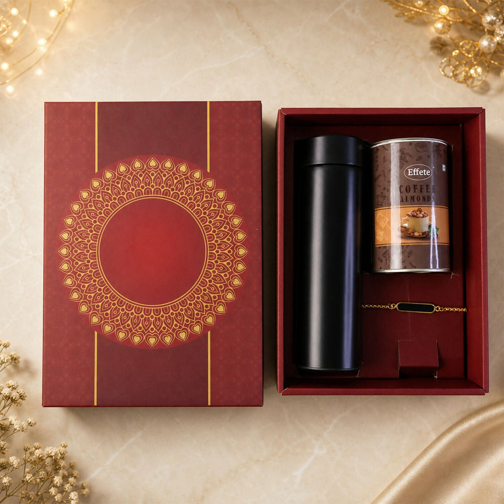 ALVENZA Custom Gold Rakhi - Elegant & Modern Celebration Gift