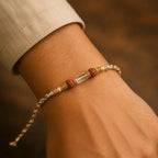 ALVENZA Graceful Pastel Pearl Rakhi with Fine Beads and Premium Raksha Bandhan Charm