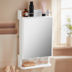 Wall-Mount Makeup Studio – Modern Mirror with Storage & Organizer