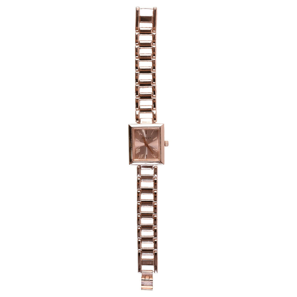 Rose Gold Square Dial Watch – Elegant & Stylish for Women