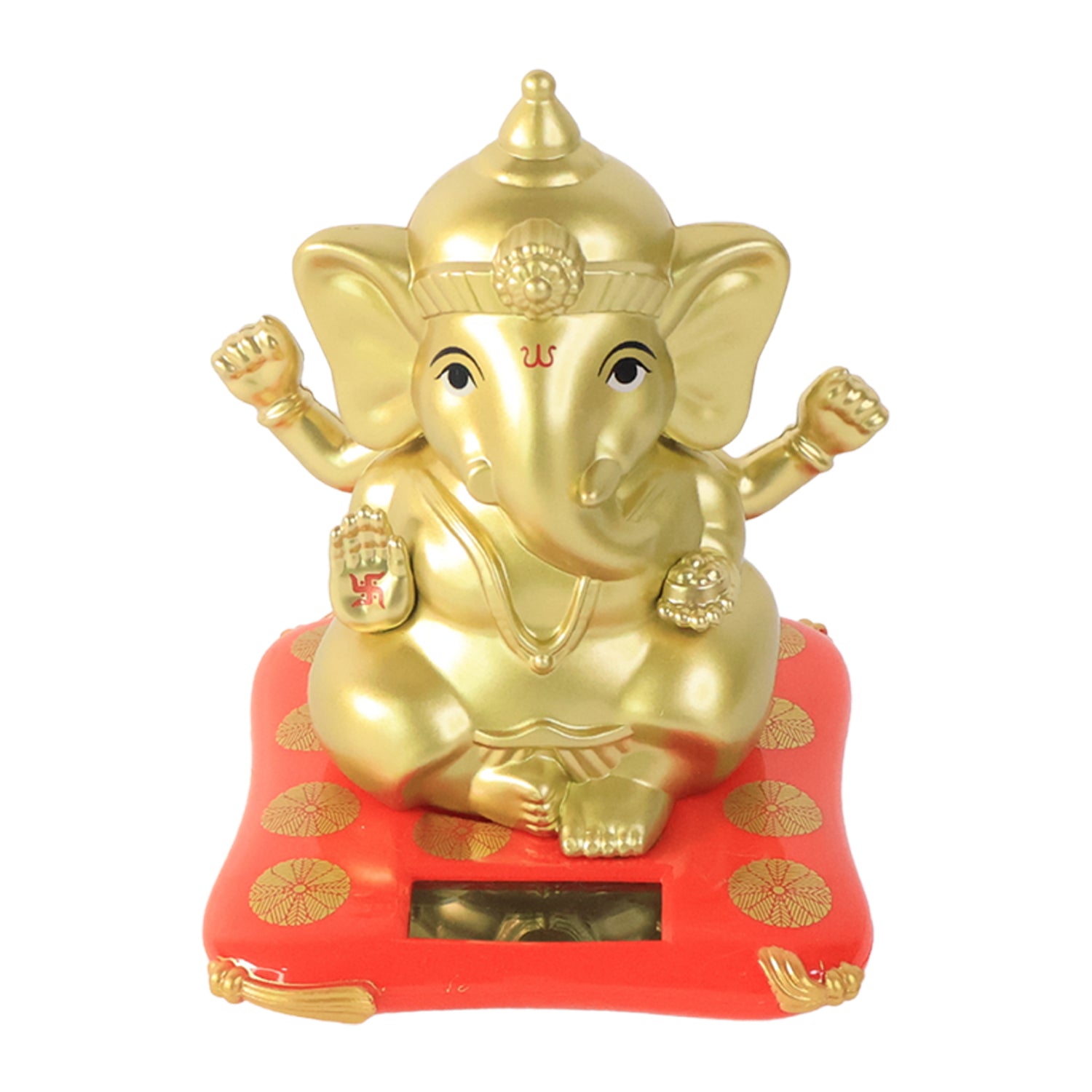 Large Lord Ganesha Idol Decorative Religious Statue with Solar-Powered Base - Detail View 5