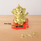 Large Lord Ganesha Idol Decorative Religious Statue with Solar-Powered Base - Detail View 6