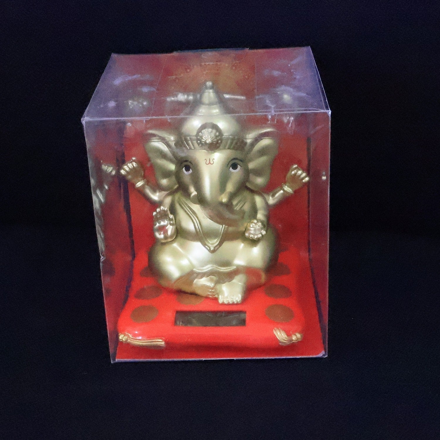 Large Lord Ganesha Idol Decorative Religious Statue with Solar-Powered Base - Detail View 7