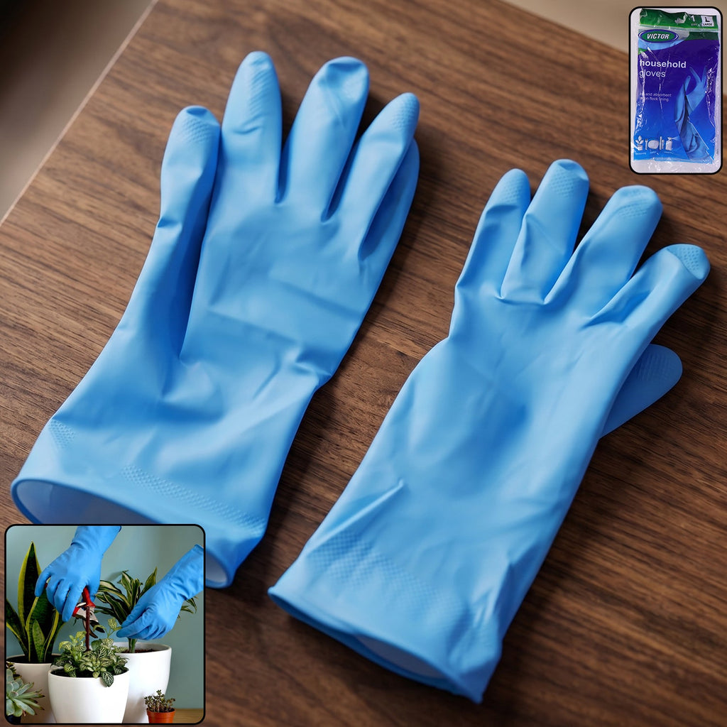 Waterproof Rubber Cleaning Gloves Durable & Reusable Kitchen Gloves