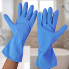 Waterproof Rubber Cleaning Gloves Durable & Reusable Kitchen Gloves - Front View