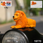 Lion Car Dashboard Toy Majestic Orange-Gold Ornament with Adhesive Base - Side View