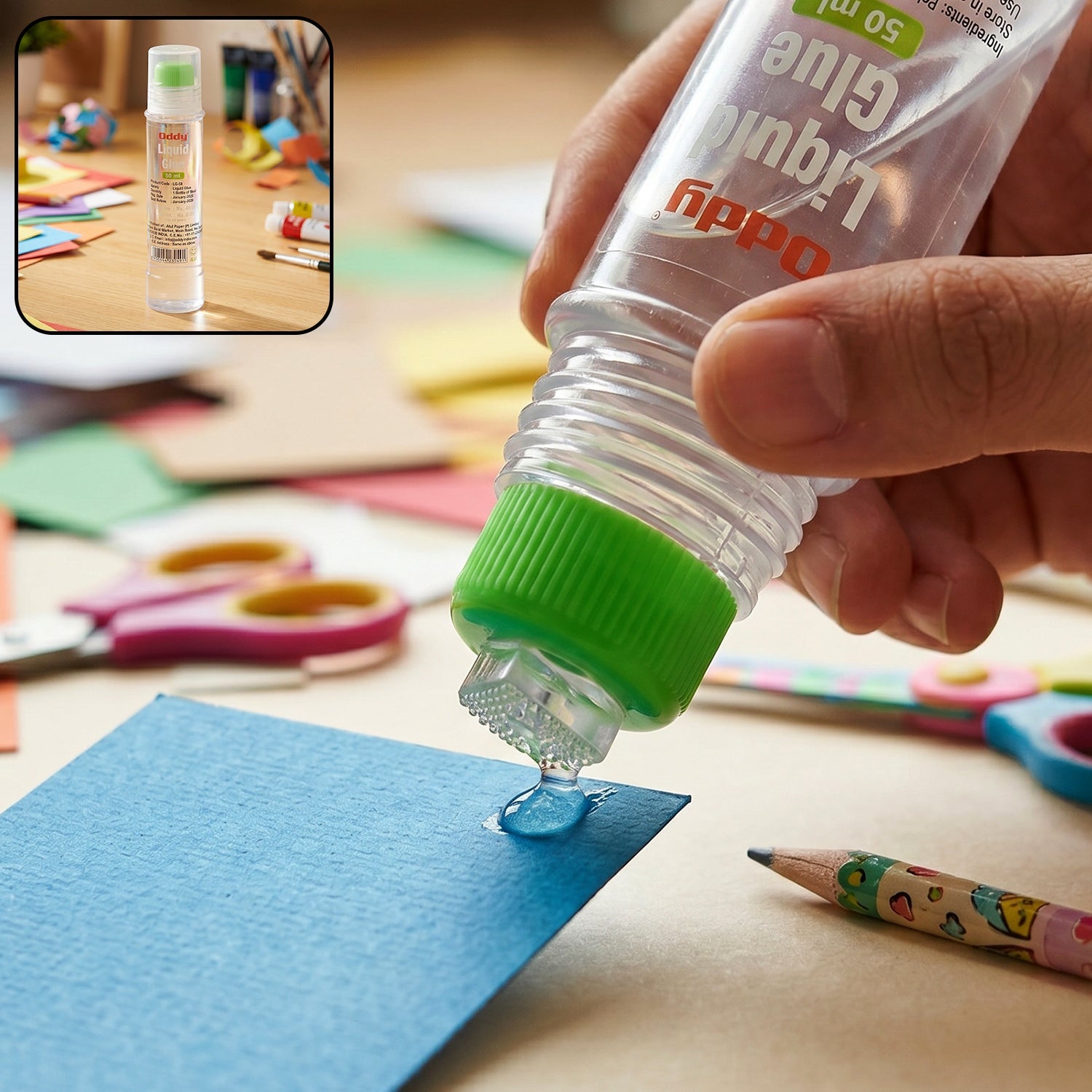 Liquid Glue Pen Precise, Quick-Drying Adhesive for School & Office - Front View