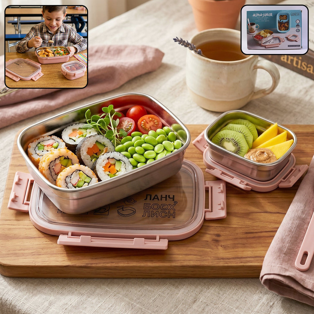 Kids Stainless Steel Lunch Box Set Leak-Proof & Durable