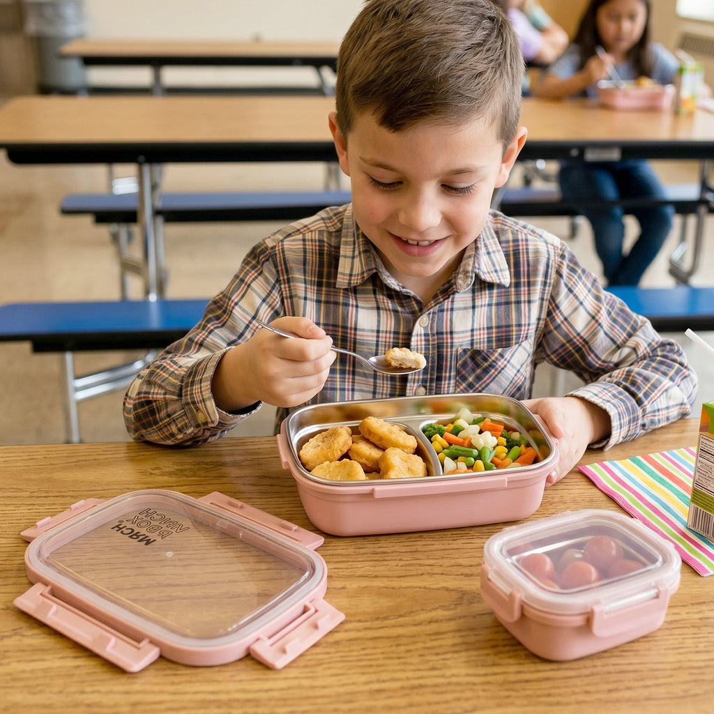 Kids Stainless Steel Lunch Box Set Leak-Proof & Durable - Detail View 5