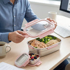 Kids Stainless Steel Lunch Box Set Leak-Proof & Durable - Detail View 8